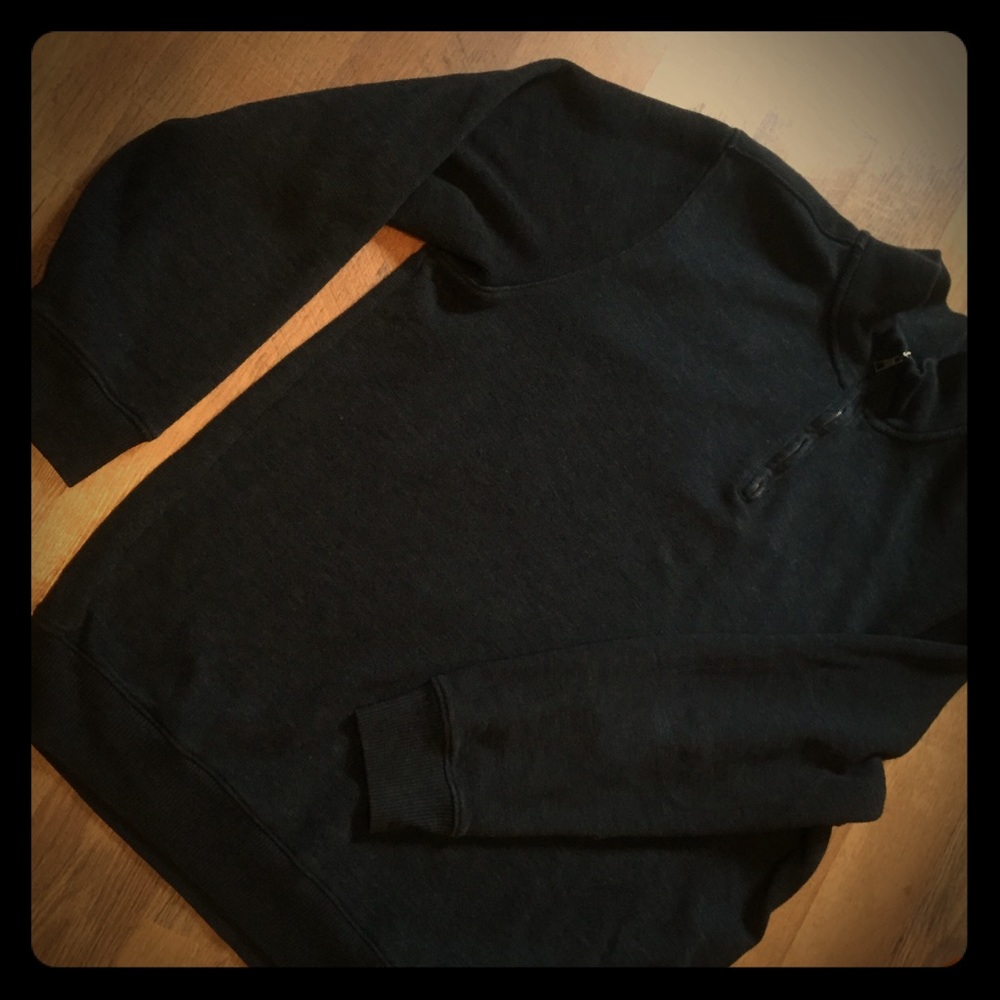 Black Sweater zip neck with lined elbow area Axist